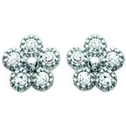 Boucles oreilles Brillaxis Boucles d'oreilles argent rhodié Fleur OZ