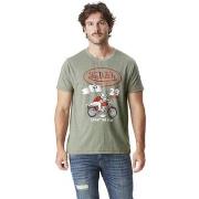 T-shirt Von Dutch T-shirt homme col rond effet chiné avec print Flag