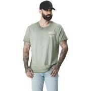 T-shirt Von Dutch T-shirt homme col V en slub avec traitement et print...