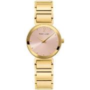 Montre Pierre Lannier LIGNE PURE Cadran Rose Bracelet Acier Doré