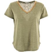 T-shirt Molly Bracken Knitted tee light khaki