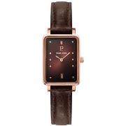 Montre Pierre Lannier ARIANE Doré-rose Cadran Chocolat Bracelet Cuir C...