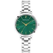 Montre Pierre Lannier CHOUQUETTE Argenté Cadran Vert Bracelet Acier Ar...