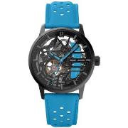 Montre Pierre Lannier PADDOCK Noir Cadran Noir Bracelet Cuir Bleu 20 M...