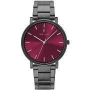 Montre Pierre Lannier ESSENTIAL Gris Cadran Bordeaux Bracelet Acier Gr...