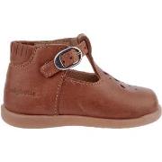 Bottines enfant Babybotte Paris semi-ouverte cognac