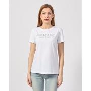 T-shirt EAX T-shirt ras du cou avec logo en strass