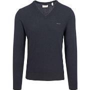 Sweat-shirt Gant Pull Laine d'Agneau Marine Mélanger