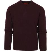 Sweat-shirt Suitable Pull Laine Col Rond Bordeaux