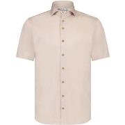 Chemise R2 Amsterdam R2 Chemise Manches Courtes Knitted Piqué Beige