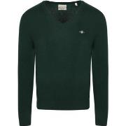 Sweat-shirt Gant Pullover Col-V Wool Blend Vert Foncé