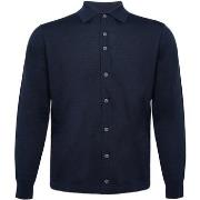 Sweat-shirt R2 Amsterdam Knitted Pull Chemise Merino Marine