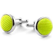 Boutons de manchettes Suitable Bouton de Manchette en Soie Vert Citron...