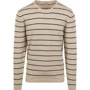 Sweat-shirt No Excess Pull Rayures Beige