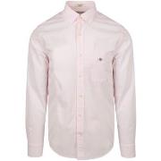 Chemise Gant Poplin Banker Chemise Rayures Rose Clair