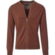 Gilet Casa Moda Cardigan Zippé Brique