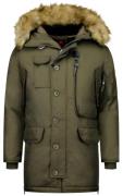 Just Key Parka jas met bontkraag