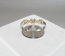 Christian Bicolor gouden ring met 3 diamanten