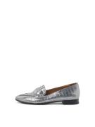 Babouche Metallic leren crocoprint loafers