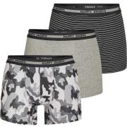 Happy Shorts 3-pack boxershorts heren camouflage print grijs