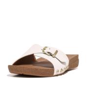 FitFlop Iqushion adjustable buckle leather slides