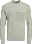 Jack & Jones Jcodigital linen knit crew neck zand