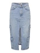 Only Onlposey hw midi cargo dnm skirt cr blue denim