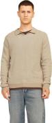 Jack & Jones Jprblabani knit split neck ls greige