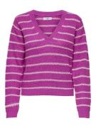 Jacqueline de Yong Jdyellen l/s v-neck stripe pullover