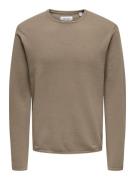 Only & Sons Onsfelix reg 12 crew knit noos taupe