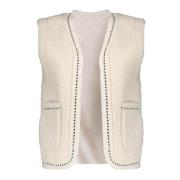 Geisha Gilet teddy embroidery off-white