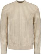 No Excess Pullover crewneck cable jacquard cement