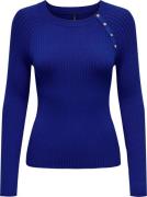 Only Onlmeddi ls button detail o-neck sodalite blue