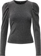 Only Onlrich l/s glitter puff top jrs black/silver glit