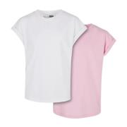 Urban Classics Meisjes bio verlengd schouder t-shirt (set van 2)