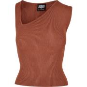 Urban Classics Dames ribgebreide asymmetrische top