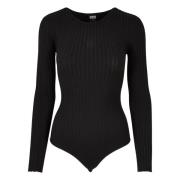 Urban Classics Dames ribbed gebreide bodysuit met lange mouwen