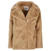 Urban Classics Dames teddy fleece jas met kapkraag