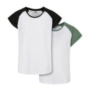 Urban Classics Meisjes contrast raglan t-shirt (set van 2)