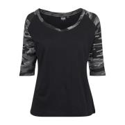 Urban Classics Dames contrast raglan 3/4 mouw top