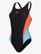 Speedo eco colourblock 2.0 bla/red badpak sport dames -