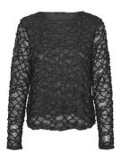 Vero Moda vmelga ls short boatneck glitter to 10317053 asphalt