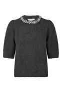 Neo Noir maia stone knit blouse 162914 136 antracit melange