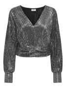 Jacqueline de Yong Jdydidi ls glitter top jrs zilverkleurig