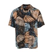 Urban Classics Heren palm leaf viscose overhemd