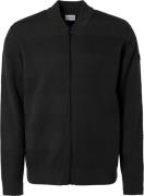 No Excess Cardigan solid jacquard black