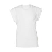 Bella + Canvas Dames flowy muscle t-shirt met opgerolde mouwen