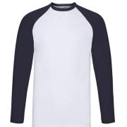 Fruit of the Loom Heren valueweight baseball t-shirt met lange mouwen