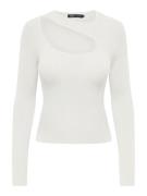 Only Onlmeddi ls peek-a-boo o-neck cc cs off-white