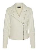 Vero Moda Vmjose ss24 short faux suede jacket ecru